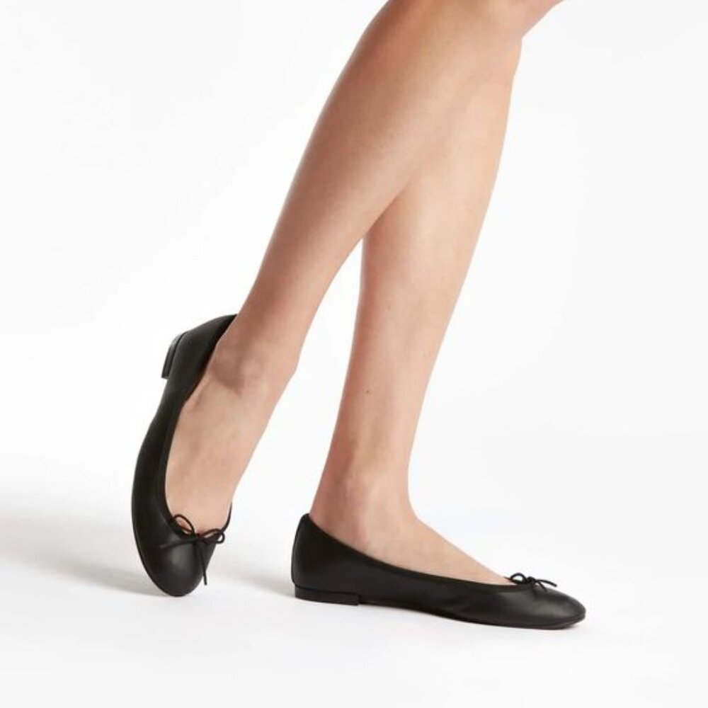 Repetto Cendrillon Ballet Flats in Black Leather Size FR37 NWOT